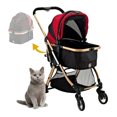 Enzo Pet Stroller Pista Super-Lightweight 3-in-1 Stroller, Carrier, Car Seat for Pets