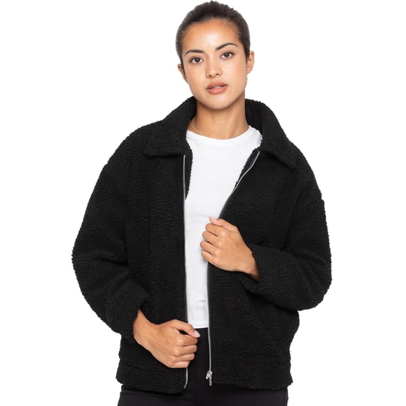 Enzo Womens Borg Jacket Warm Fleece Ladies Fur Outerwear Size S-2XL