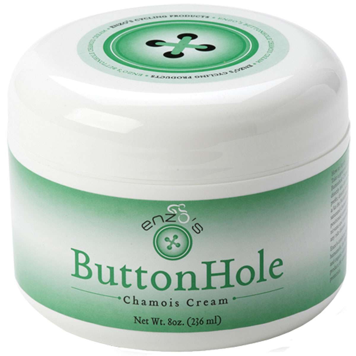 Enzo's Cycling Product Button Hole Bicycle Chamois Cream - 8oz Jar - BCCC-8 OZ.