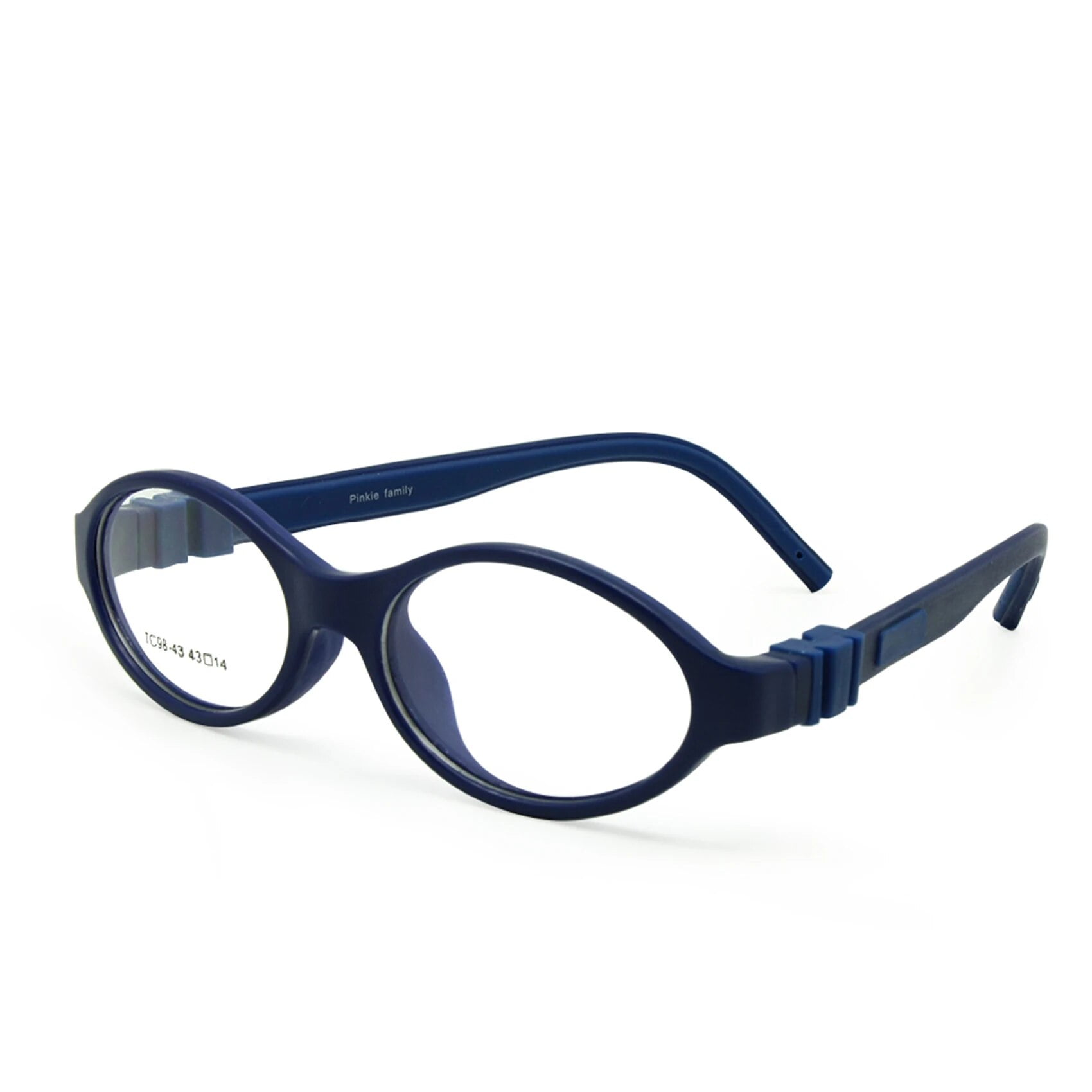 EnzoDate Boys Glasses Frame Size 43/14 Silicone TR90 Double Layers, No Screw Safe Flexible Girls Eyeglasses, Bendable KIds Eyeglasses