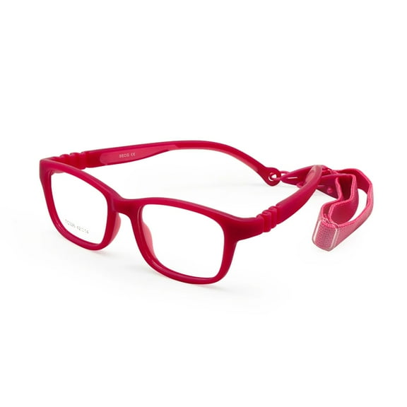 EnzoDate Children Optical Glasses Frame Size 42/14 with Strap, No Screw One-piece Kid's Flexible Frame Band Cord Retainer for Ages 1-2Yrs