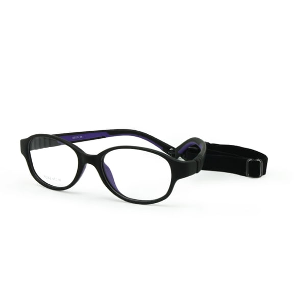 EnzoDate Children Optical Glasses Frame Size 47/16 with Strap, No Screw One-piece Kid's Flexible Frame Band Cord Retainer 5-7y