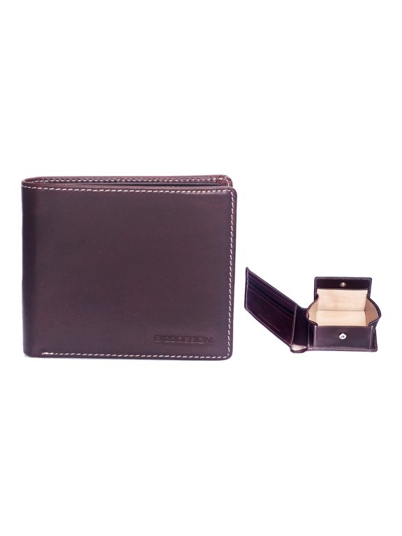 Brown Leather Wallet w/ Coin Box