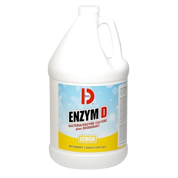 Enzym D Digester Liquid Deodorant, Lemon - 1 Gallon (Case of 4) - Septic, Grease Trap & Urine Odor Eliminator