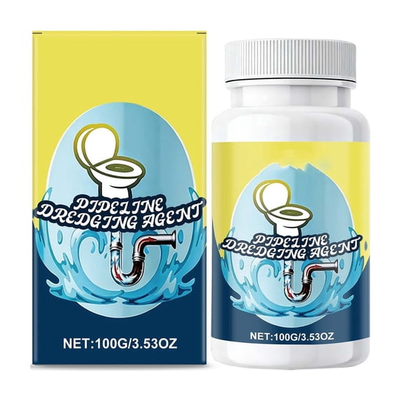 Enzymatic Drain Cleaner Powder for Kitchen & Bathroom Pipes, Fast-Acting Hair & Grease Clog Remover, Foaming Pipe Opener, Safe for All Plumbing Systems