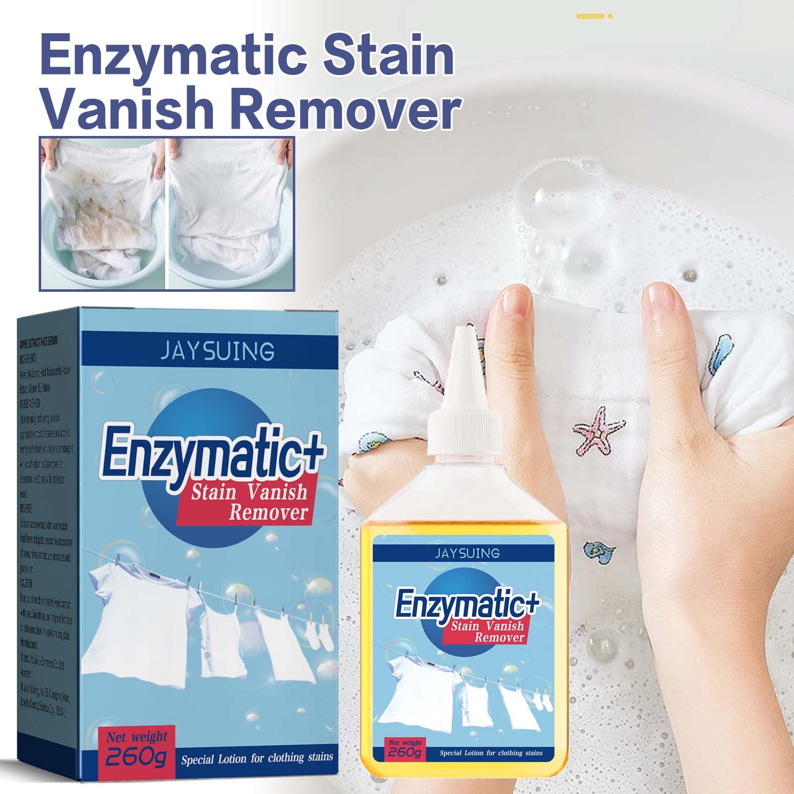 Enzymatic Stain Vanish Remover,The Latest Instant MultiPurpose Stain