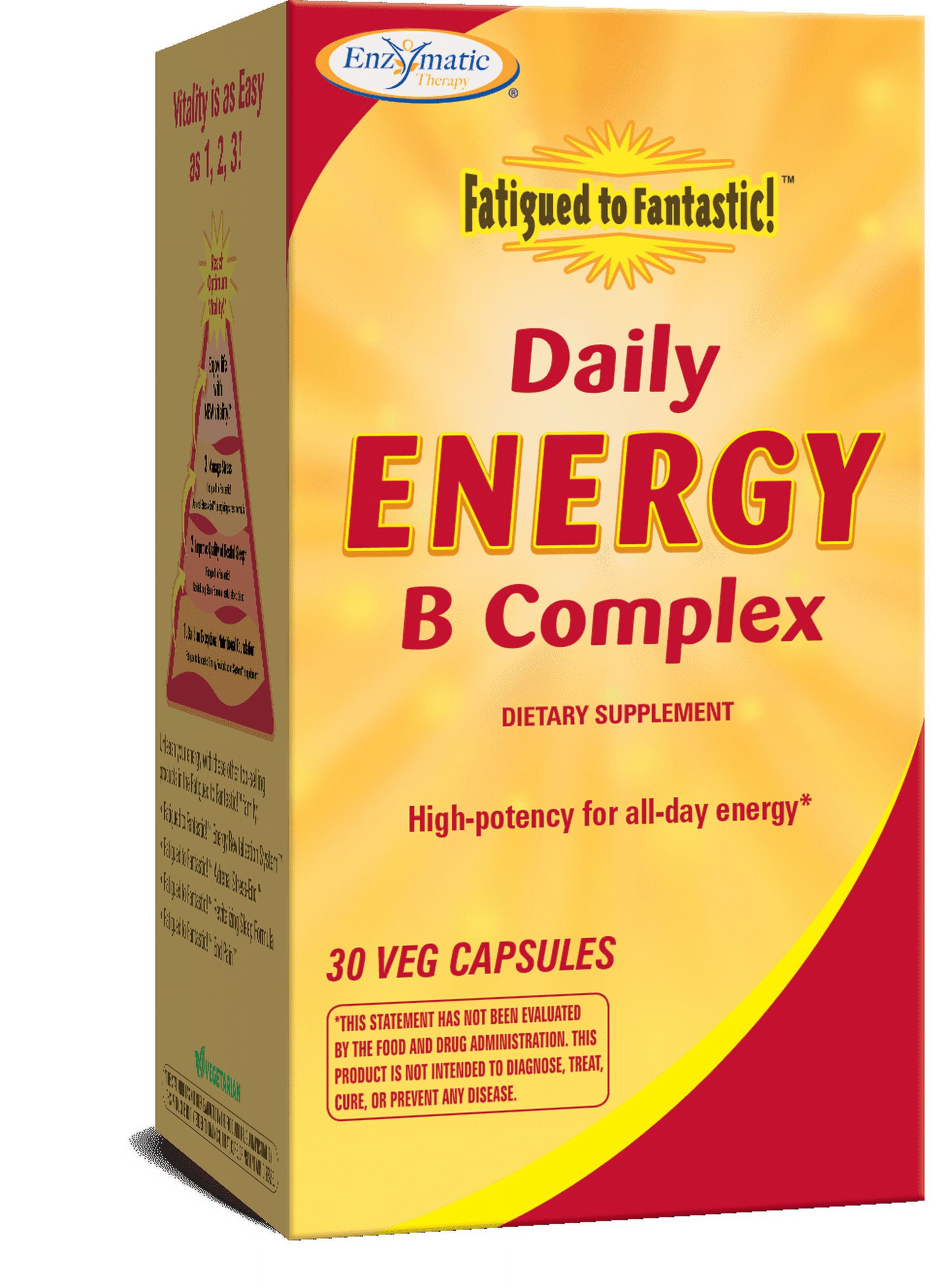 Enzymatic Therapy Fatigued To Fantastic Daily Energy B Complex 30 Vegetarian Capsules