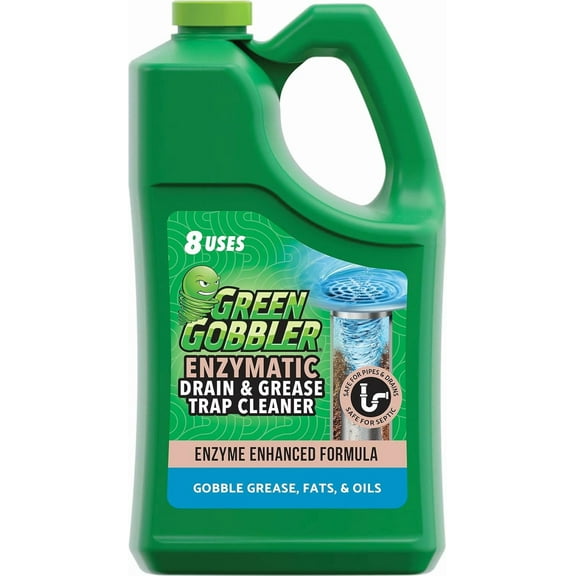 Enzyme Drain Cleaner | Controls Foul Odors & Breaks Down Grease, Paper, Fat & Oil in Sewer Lines, Septic Tanks & Grease Traps | 1 Gallon