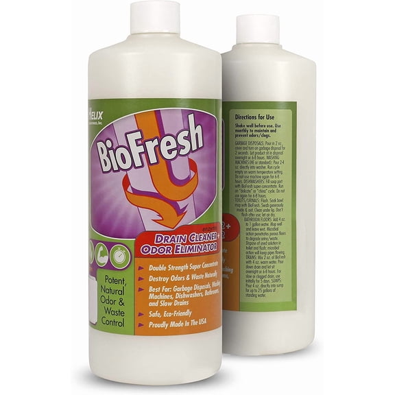 Enzyme Drain Cleaner & Deodorizer for Sink, Shower, Septic, Bathroom & Kitchen - Smell Remover for Garbage Disposal, Dishwasher & Washer - 32oz