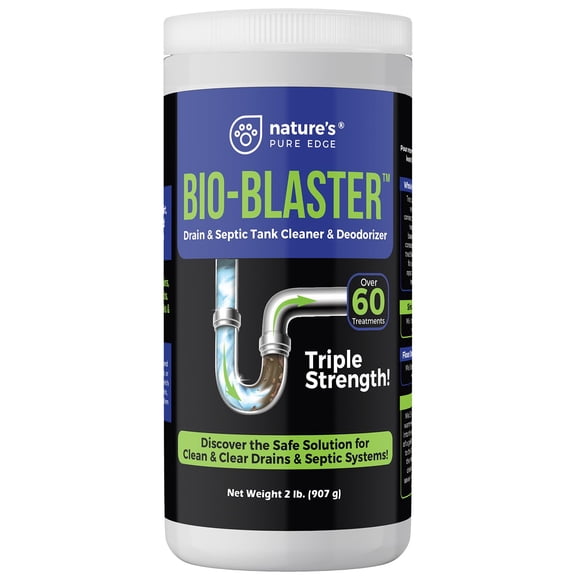Enzyme Drain and Septic Cleaner and Friendly Bacteria Booster. Extra Large 2 lb. Deodorizes and Unclogs Pipes - Septic Tanks - RV Tanks-and More. No Caustic Chemicals! Dissolves Fats, Oil, and Grease