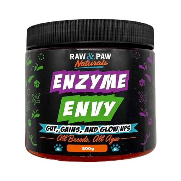 Enzyme Envy Gut, Gains, and Glow Ups | Raw & Paw Naturals Dog Supplements