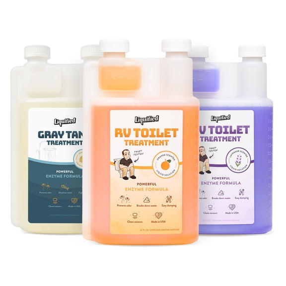 Liquified RV Tank Treatment Bundle, Liquid Odor Eliminator and Tank Digester, 3 Pack