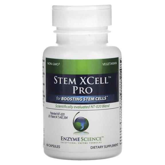 Enzyme Science Stem XCell Pro, 60 Capsules  Antioxidant Support for Cellular and Immune Health  Helps Protect from Oxidative Damage with Green Tea  Stem Cell Health Supplement
