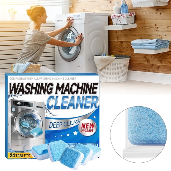 Enzyme Washing Machine Cleaner Tablets, Bio Enzymatic Deep Clean Descaler for Pet Hair Odor Residue, Washer Tub Cleaner Tablets for All Automatic Washing Machines
