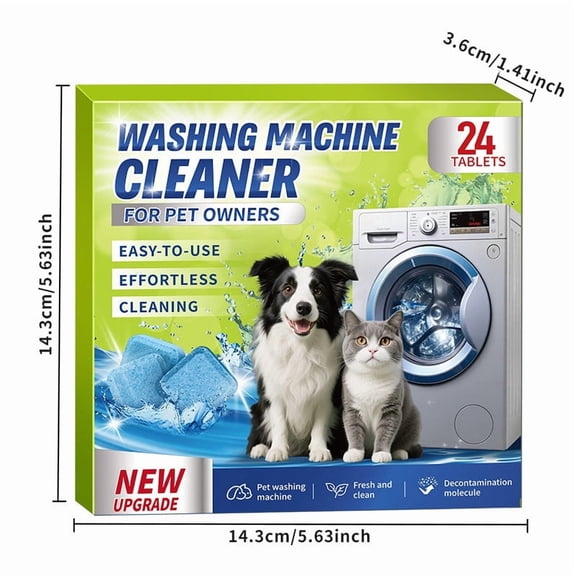Enzyme Washing Machine Cleaner Tablets for Pet Owners,Washer Cleaner Pet Odor Remover, Deep Clean Washing Machine Pet Hair Remover for Laundry