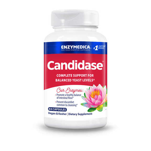 Enzymedica, Candidase, 84 Capsules, Enzyme Supplement to Support Balanced Yeast Levels and Digestive Health, Vegan, 42 Servings