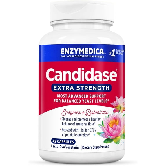Enzymedica Candidase Extra Strength, Cleanse Support for Gut & Microbiome Health, 42 Capsules