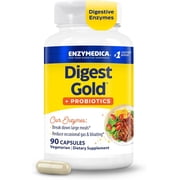 Enzymedica Digest Gold + Probiotics, Digestive Enzyme Supplement for Women & Men, Enzyme and Probiotic Supplement for Digestion, Gut Health Support, Helps Gas & Bloating, Vegetarian - 90 Capsules
