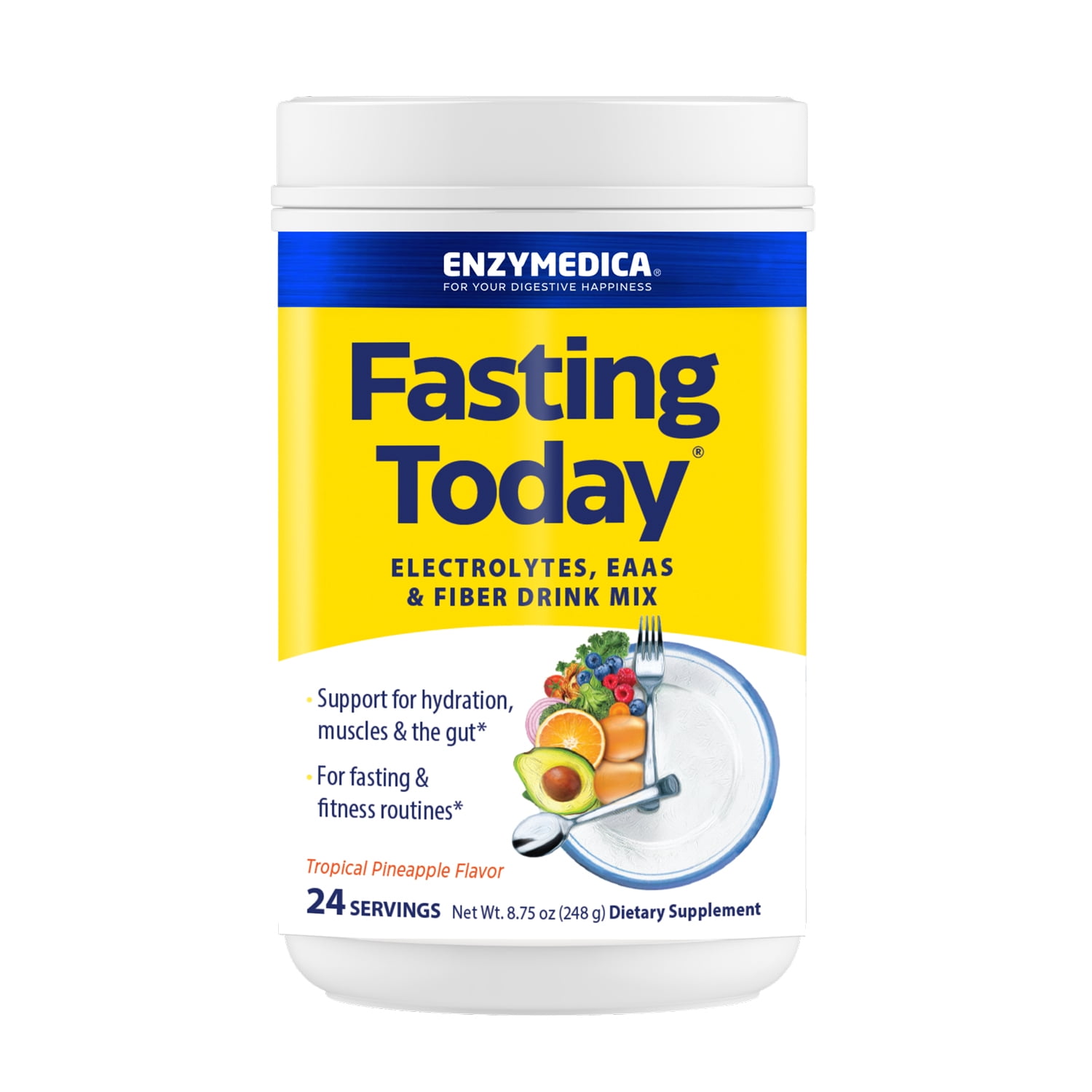 Enzymedica Fasting Today Powder, Pineapple Flavor, 9.31 oz
