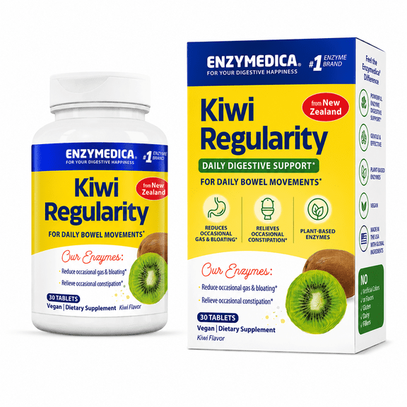 Enzymedica, Kiwi Regularity, Supports Regular Bowel Movements, Relieves Occasional Constipation, Gas & Bloating, 30 Count