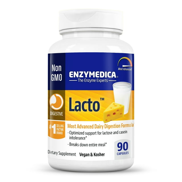 Enzymedica, Lacto, Enzyme Support for Digestive Relief From Lactose Intolerance, Vegan, Gluten