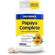 Enzymedica Papaya Complete, Daily Digestive Enzymes with Organic Papaya Juice and Chlorophyll for Meal & Nutrient Absorption, High Potency Bromelain & Papain, Vegan, Mint Flavor, 240 Chewable Tablets