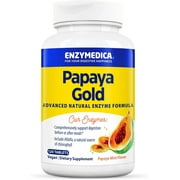 Enzymedica Papaya Gold, Advanced Digestive Enzymes with Natural Organic Papaya & Chlorophyll for Comprehensive Digestion Support, High Potency Bromelain & Papain, Vegan, Mint, 120 Chewable Tablets