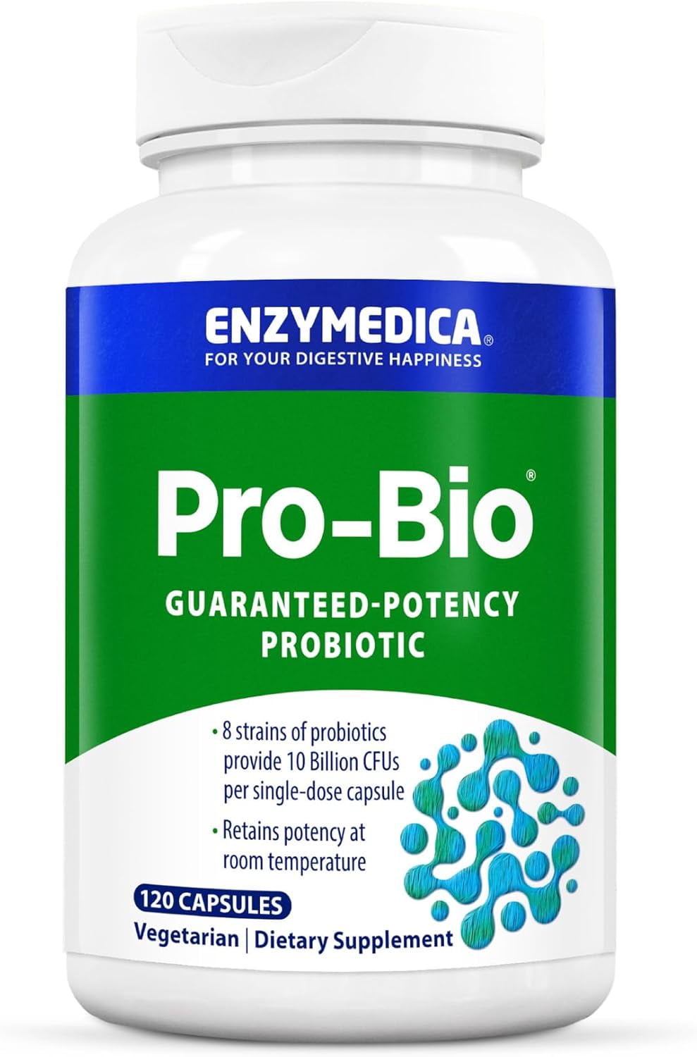 Enzymedica Pro-Bio, Guaranteed Potency Digestive Probiotic Blend,  Shelf Stable, 120 Capsules