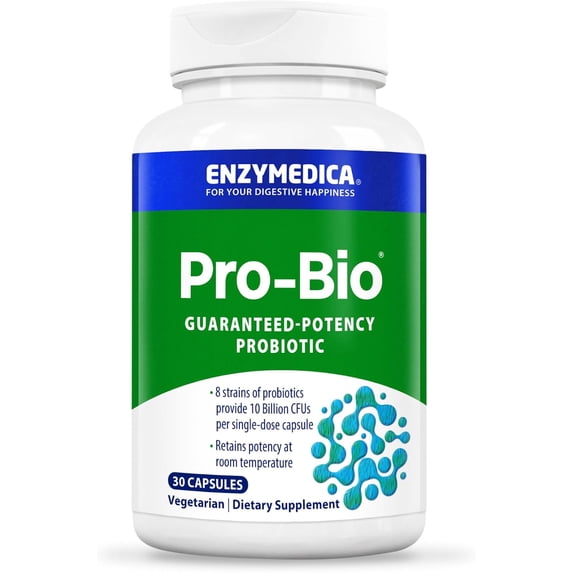 Enzymedica Pro-Bio, Shelf Stable Probiotic for Healthy Digestion, 10 Billion CFU, 30 Count