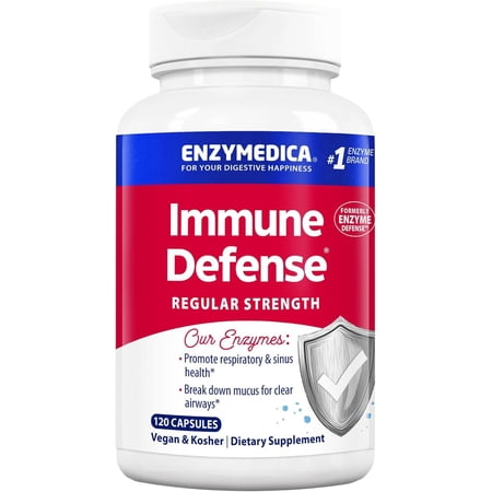Enzymedica, Immune Defense, Regular Strength, Proteolytic Enzymes for Immune Support, 120 Count