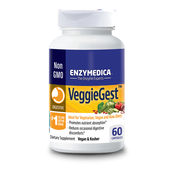 Enzymedica  VeggieGest for Veggie Meals, Kosher, 60 Capsules