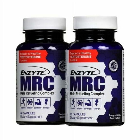 Enzyte MRC Testosterone Support - Vascularity, Energy, Muscle Strength, Stamina to Increase Workout Capacity for Men with Fenugreek, Rhodiola, NAC 30 Day Supply (2 Pack)