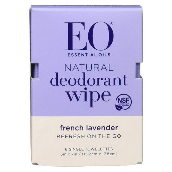 Eo Products - Deodorant Wipes - Lavender - Case Of 12 - 6 Count