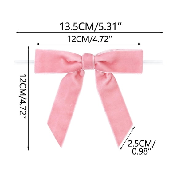 Eolstice 12PC Christmas Velvet Ribbon Bow Ornaments, Tree Gift And Crafts Accessories, Velvet Ribbon Bow Ornaments, MagicWand Tree Decor for Gift and Crafts, Party Supplies(E)
