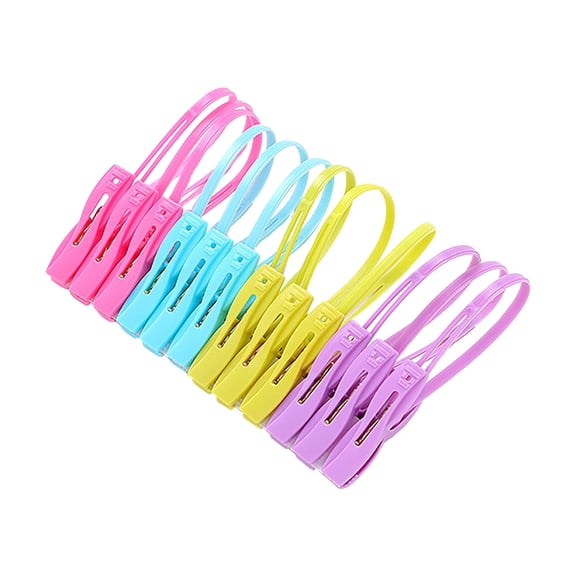 Eolstice 12pc Fabric Grip Towel Clips Set, Sturdy Clothespins for Quilts and Laundry, Multi-Purpose Spring Clamps for Drying Lines, Crafting, and Household Organization