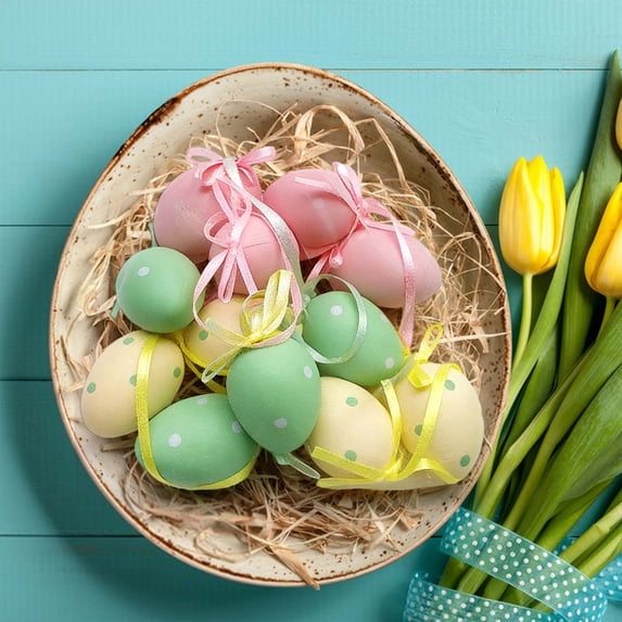 Eolstice 12pcs Easter Speckled Eggs, Easter Eggs Decorations for Party Basket Fillers, Table Setting Scatter, Egg Hunt, Spring Celebration, Decorative Fill(B)