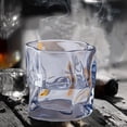 thumbnail image 1 of Eolstice 170ml Twist Shaped Colorful Whiskey Tumbler Glass, Thickened Base Beer Glass for Daily Use, Novelty Design Drinking Cup for Cocktail Beverage, for Home Bar Party, 1 of 6