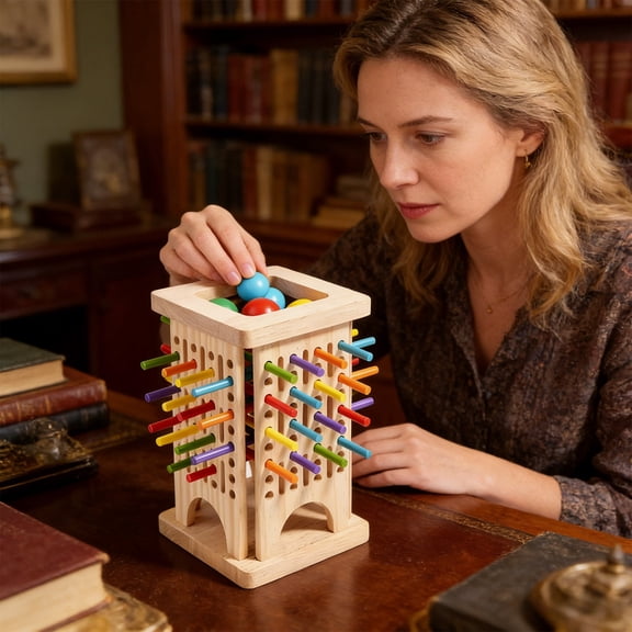 Eolstice 2 In 1 Wooden Montessori Toy Set, Colorful Stick Sorting Game, And Ball Drop Toy For Kids Fine Motor Skills Development Preschool Educational Activity