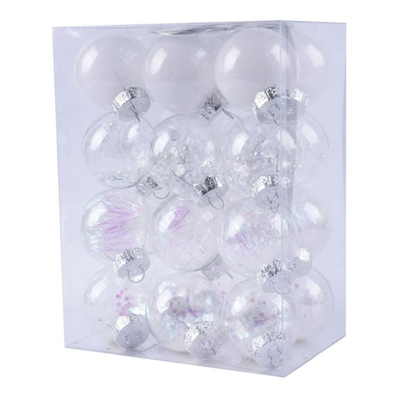 Eolstice 24Pcs Christmas Tree Ornament Set, Plastic Hanging Pendants for Party Supplies, Bulk Holiday Decor Collection for Tree Decorating and Home Decor