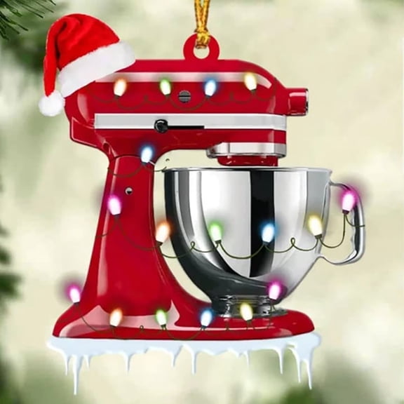 Eolstice 2D Flat Baking Themed String Lights, Christmas Hat and Tree Ornament Designs, For Car Mirror Home Party Decor