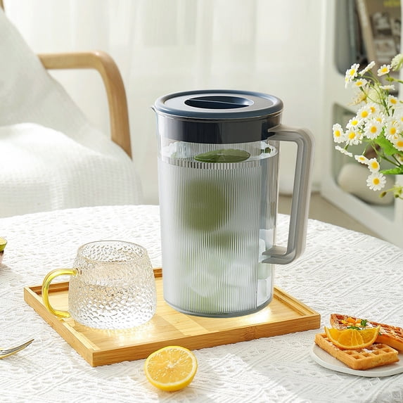 Eolstice 2L Cold Brew Iced Tea Pitcher Refrigerator Fruit Infuser Jug Lemonade Beverage Container Kitchen Home Party Bar Entertaining