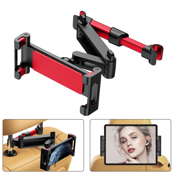 Eolstice 3-in-1 Vehicle Rear Seat Mount Bracket, Extendable Foldable Car Headrest Holder, For Mobile Phones And Tablets, Hands Free Travel Accessory, Universal Mount