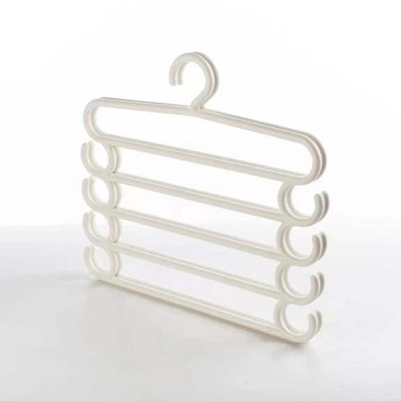 Eolstice 5 Tier Hanging Pants Rack For Closet Organization, Multi Layer Clip Syste-m For Trousers & Slacks Storage, Space Efficient Solution For Wardrobe Management & Garment Care