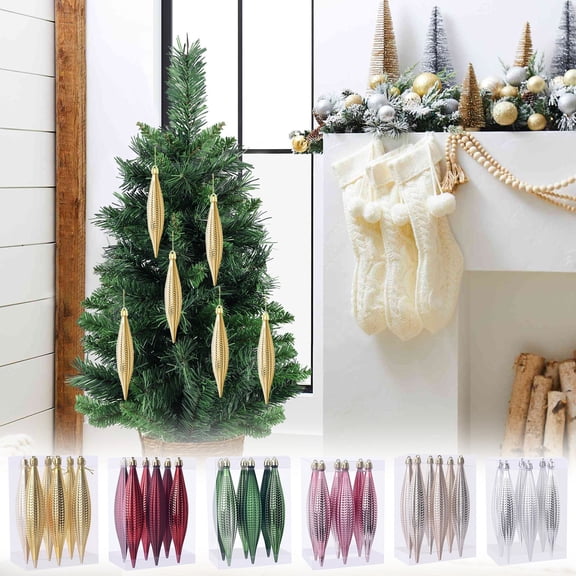 Eolstice 6 PCS Electroplated Alien Christmas Balls, 16cm Tree Hanging Ornaments, Unique Festive Decor Pendants for Wreath Gift Box Party Display