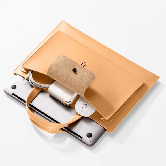 Eolstice A4 File Folders, Waterproof Leather Case Folder, Document Case Bag Pouch for File Bag Document Storage, Document Holders with Removable Hand Strap(Brown)