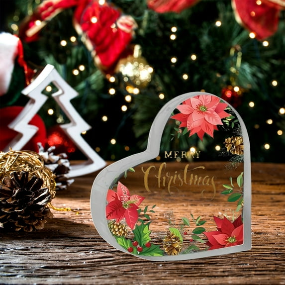 Eolstice Acrylic Standing Ornament, Decorative Crafts Stand, Ornament Display Stand for Christmas Gifts, Shelf Accent, Desk Decor, Clear Design, Versatile Holder(B)