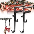 thumbnail image 1 of Eolstice Adjustable Fireplace Stocking Hanger with Garland Hook, Heavy Duty Mantel Decor Holder, Brick Clamp Design for Christmas Holiday Decorations, 1 of 7