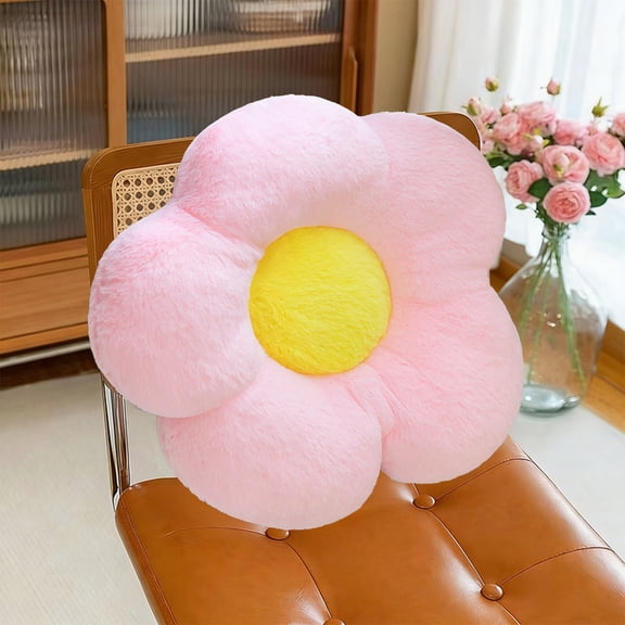 Eolstice Adorable Sunflower Cushion, Floral Print Throw Pillow for Sofa, Decorative Bedside Window Seat Pillow for Living Room and Bedroom(Pink)