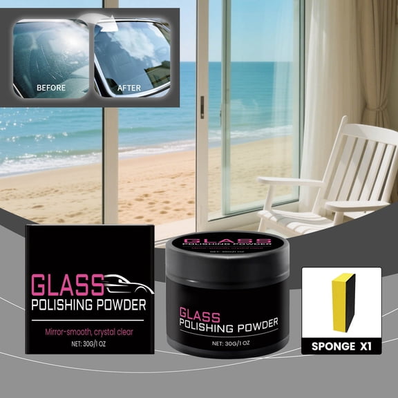 Eolstice Automobile Glass Polishing Powder, Mirror and Clear Glass Care Agent, Windshield Polishing Compound, For Headlights, Glass Restoration, Clarity Enhancement