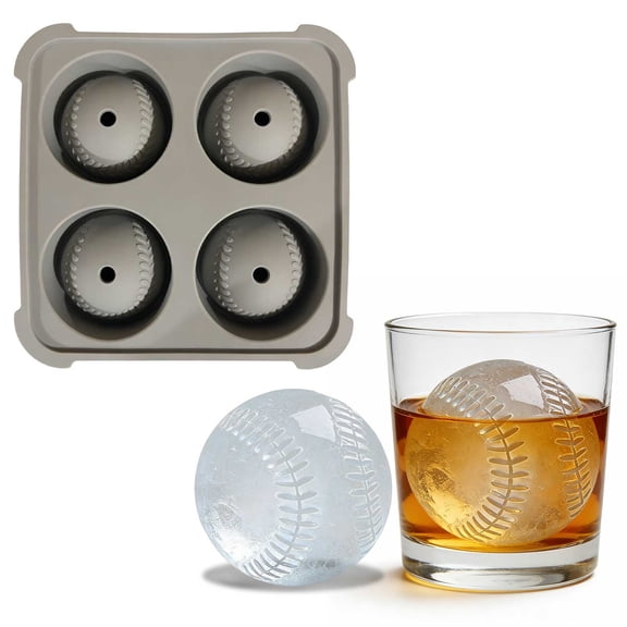 Eolstice Baseball Ice Mould Ice Ball Maker Mould Funny Baseball Shaped Ice Molds, Sphere Ice Tray, Whiskey Ice Ball Maker for Chilling Drinks